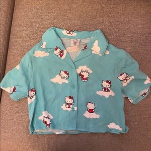 Hello Kitty Blue Cloud crop top size M